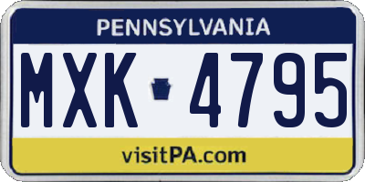 PA license plate MXK4795