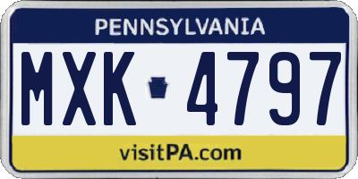 PA license plate MXK4797