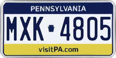 PA license plate MXK4805