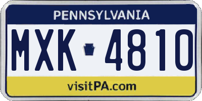PA license plate MXK4810