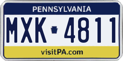 PA license plate MXK4811