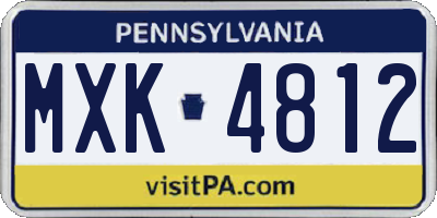 PA license plate MXK4812