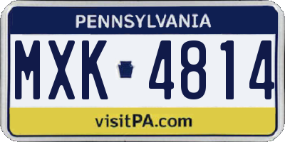 PA license plate MXK4814