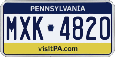 PA license plate MXK4820