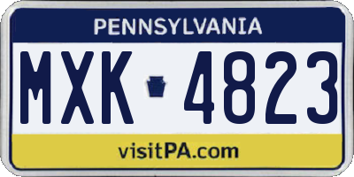 PA license plate MXK4823