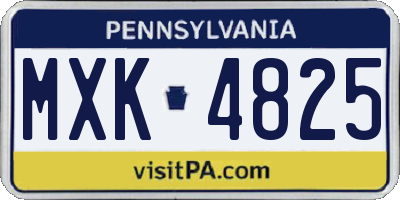 PA license plate MXK4825