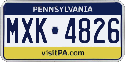 PA license plate MXK4826