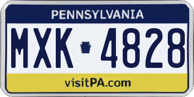 PA license plate MXK4828