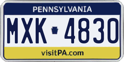 PA license plate MXK4830