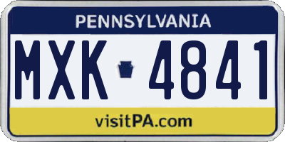PA license plate MXK4841