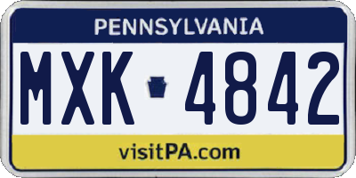 PA license plate MXK4842