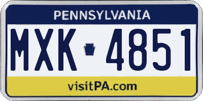PA license plate MXK4851