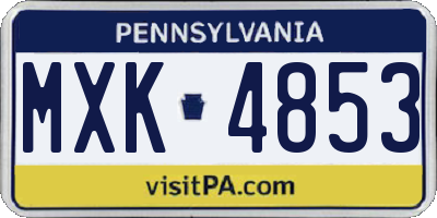 PA license plate MXK4853