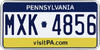 PA license plate MXK4856