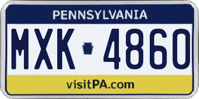 PA license plate MXK4860