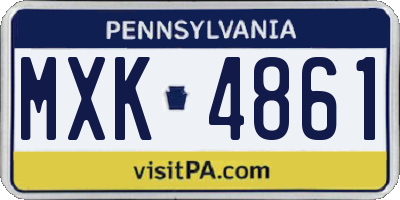 PA license plate MXK4861