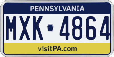 PA license plate MXK4864