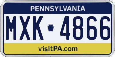 PA license plate MXK4866