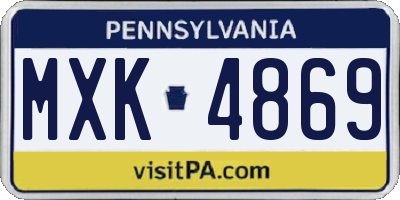 PA license plate MXK4869