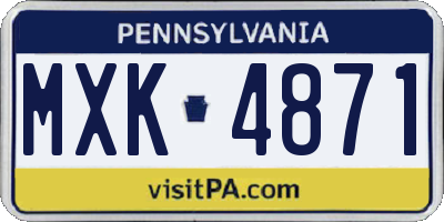 PA license plate MXK4871