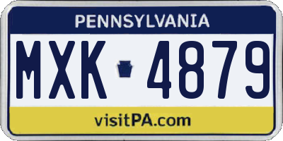 PA license plate MXK4879