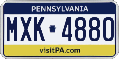 PA license plate MXK4880