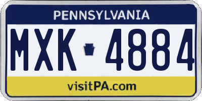 PA license plate MXK4884