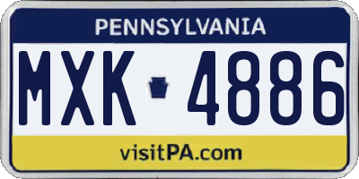 PA license plate MXK4886