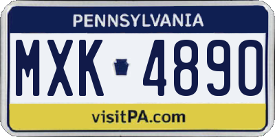 PA license plate MXK4890