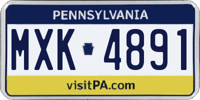 PA license plate MXK4891