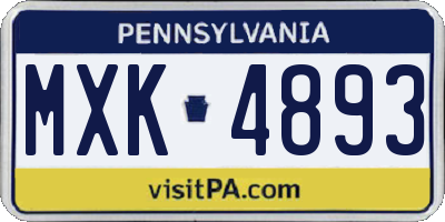 PA license plate MXK4893