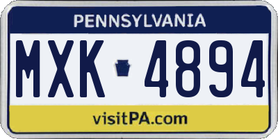 PA license plate MXK4894