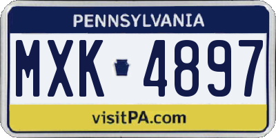 PA license plate MXK4897