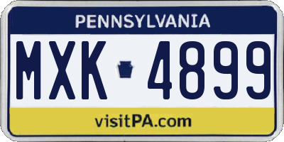 PA license plate MXK4899
