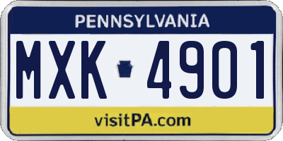PA license plate MXK4901