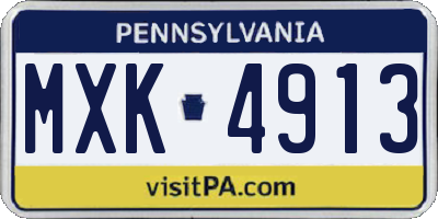 PA license plate MXK4913