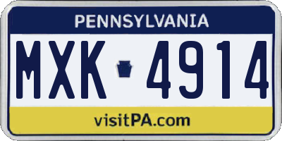 PA license plate MXK4914