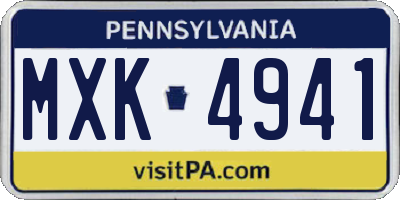 PA license plate MXK4941
