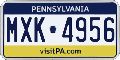 PA license plate MXK4956