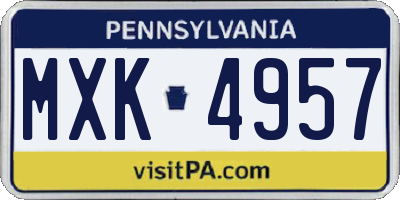PA license plate MXK4957
