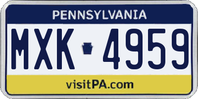PA license plate MXK4959