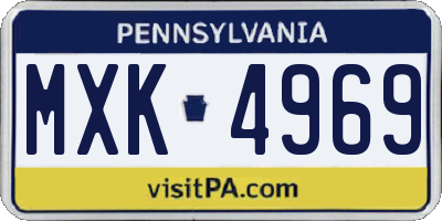 PA license plate MXK4969