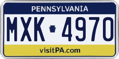 PA license plate MXK4970