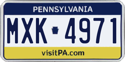 PA license plate MXK4971