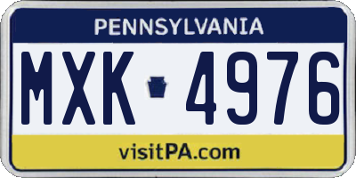 PA license plate MXK4976