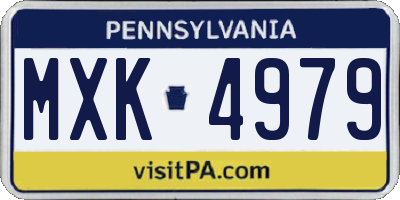 PA license plate MXK4979