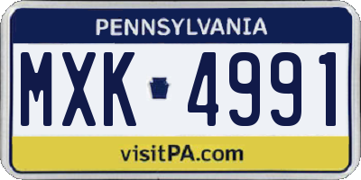 PA license plate MXK4991