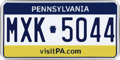 PA license plate MXK5044