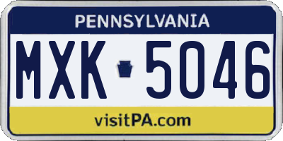 PA license plate MXK5046