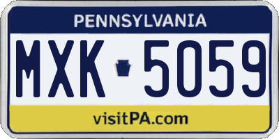 PA license plate MXK5059
